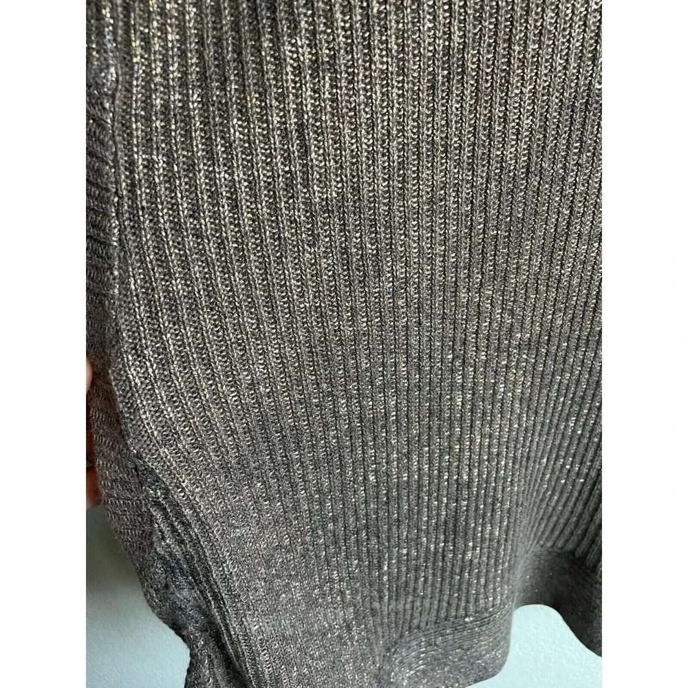 Chico's Gold Metallic Open Front Cardigan Sweater Women's Size 1‎ MEDIUM 8/10